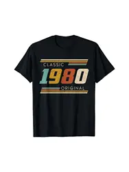 男性のためのヴィンテージの誕生日Tシャツ,誕生日プレゼント,古い43歳の誕生日,夏,クラシック1980,限定版,77899