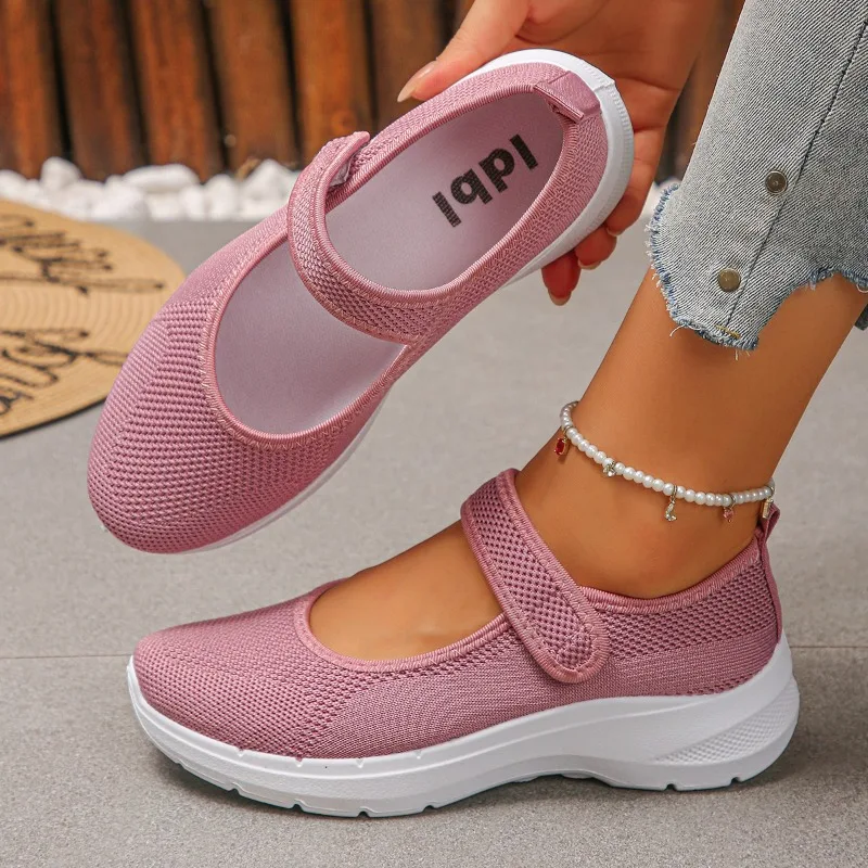 Fashion Knitting Design Solid Women's Sneakers Comfort Lightweight Loafers Casual Breathable Women Shoes Zapatos Para Mujer