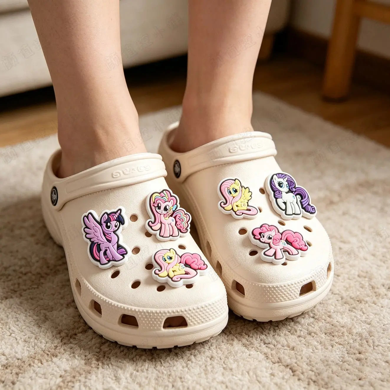 5-10pcs My Little Pony Shoe Charms Cute Student Cartoon Decorative Buckles Removable Crocs DIY Accessories view 6