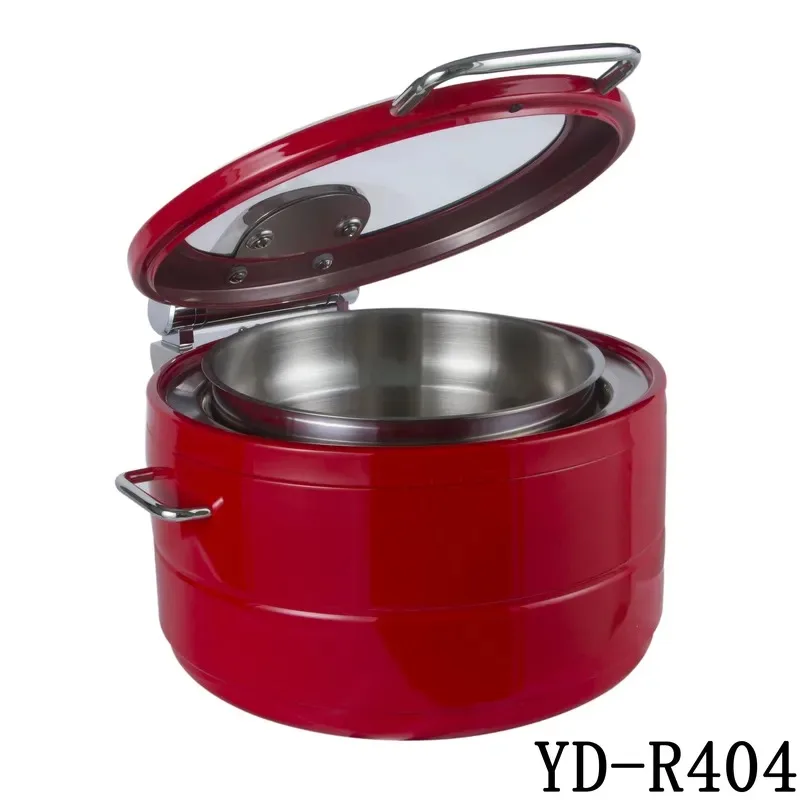 11L Red Stainless Steel Electric Soup Pot with Metal Bracket Good Insulation Kitchen Equipment