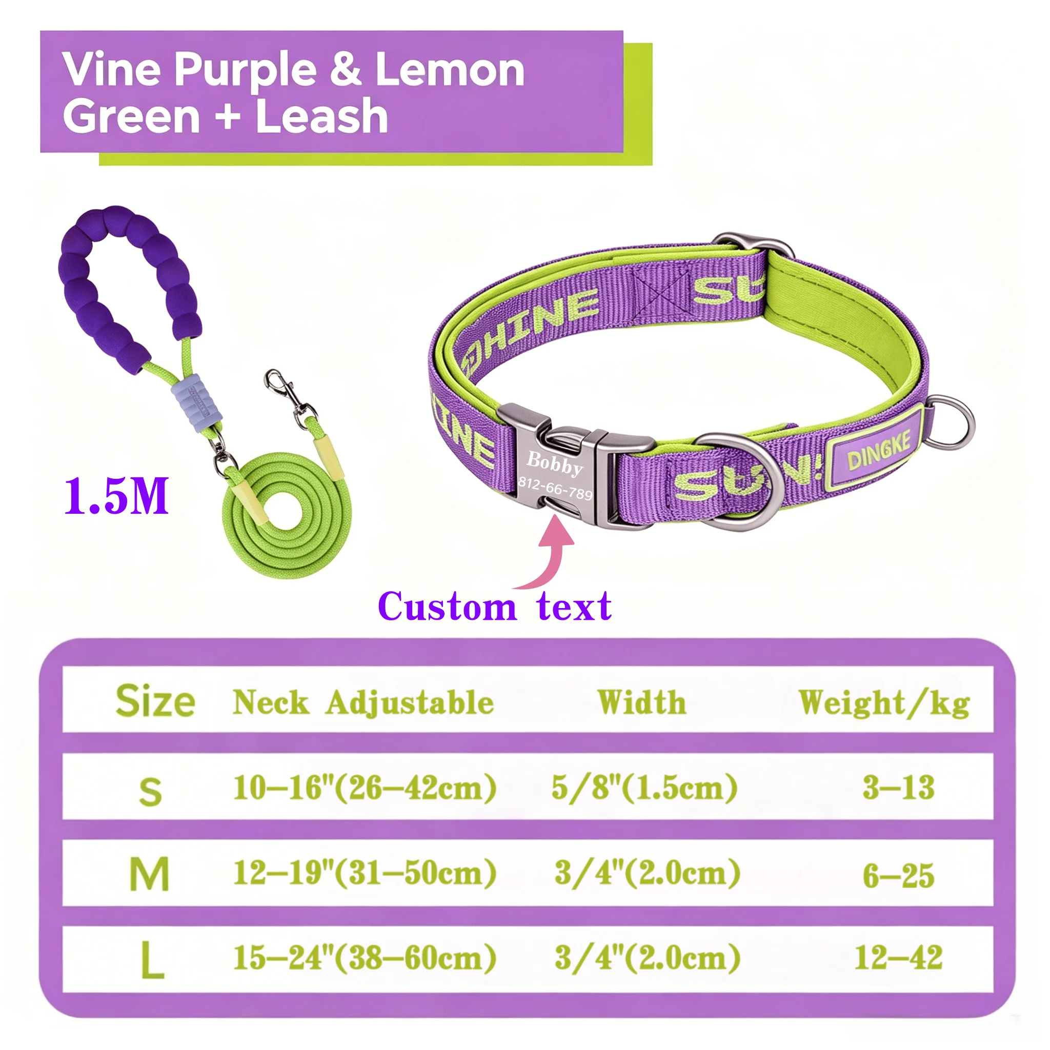Individuell Graviertes Haustier-Halsband Weich, Bequem, Verstellbar und Personalisiert mit Individuellem ID-Anhänger für Kleine, Mittlere und Große Hunde – Detail 9