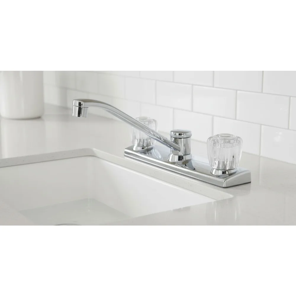 

7-11/16-Inch Spout Reach Kitchen Faucet Without Sprayer, Polished Chrome for Modern Homes