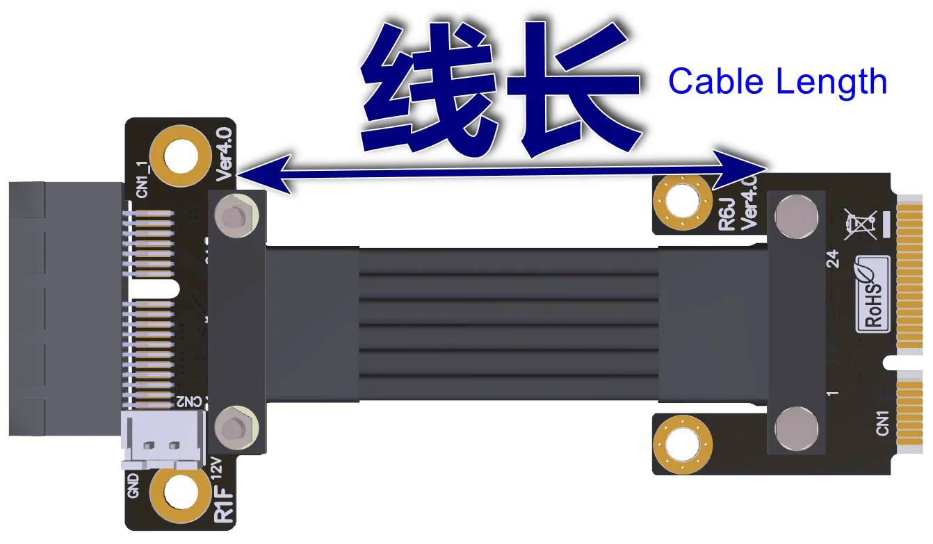 mini-pcie To pcie4.0 x1 wireless network adapter extension cable PCI-e 4.0 1x Riser