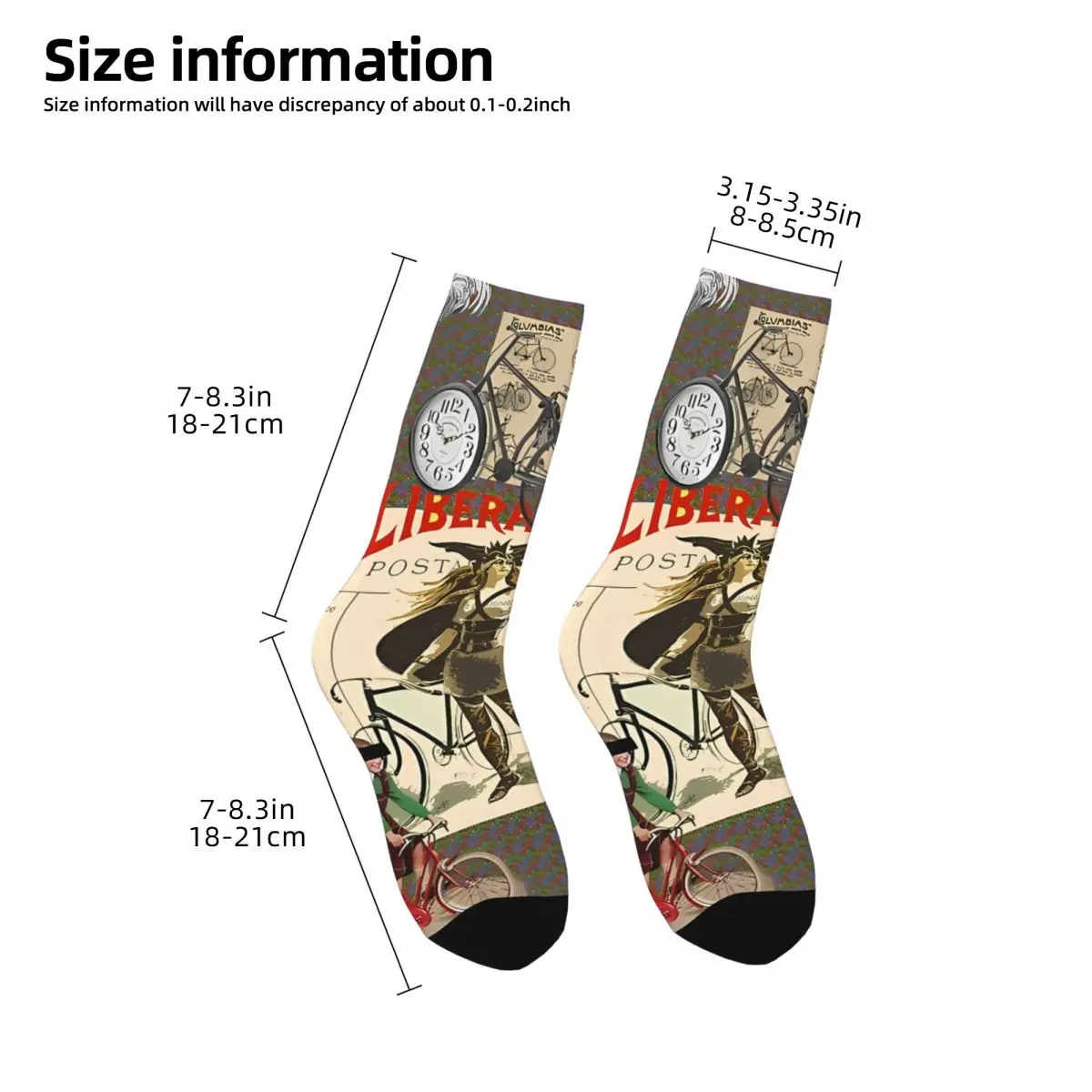 Funny Men's Socks Ready For The Race Retro Riding Street Style Seamless Crew Sock Gift Pattern Printed