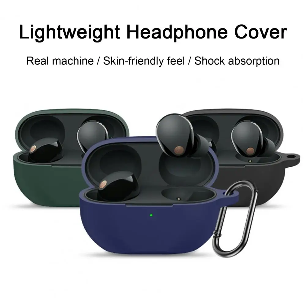 Earphone Silicone Case Drop Protection Scratch-proof Full Coverage 360-degree Protection Case for Sony WF-1000XM5