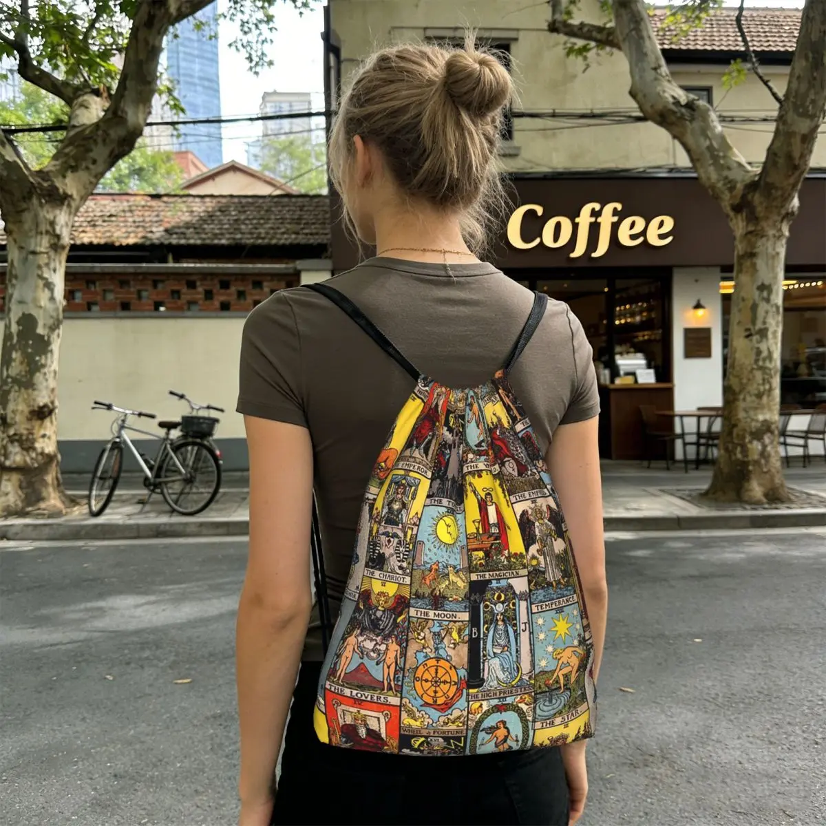 The Major Arcana Of Tarot Backpacks Multi-function Drawstring Bags Sports Bag Book Bags for Man Woman School