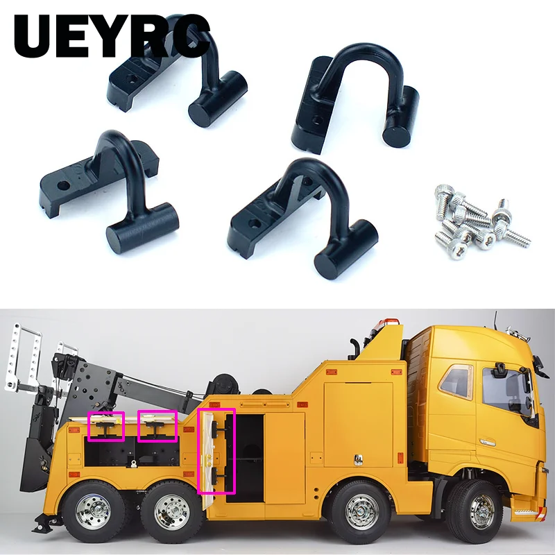 4pcs 1:14th Scale Metal Hinge Cargo Box Hinge for Tamiya RC Dump Truck Tipper Trailer VOLVO  FH16 GLOBETROTTER Car Accessorie