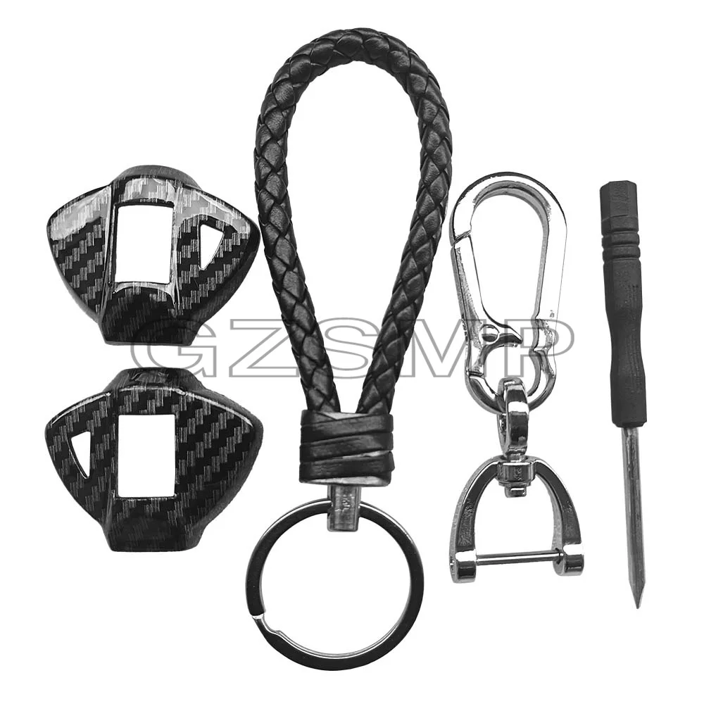 Motorcycle Carbon Key Cover Case Fit For Suzuki Hayabusa 1300 GSXR600 GSXR750 Carbon Fiber Pattern Remote Control Key Shell Case