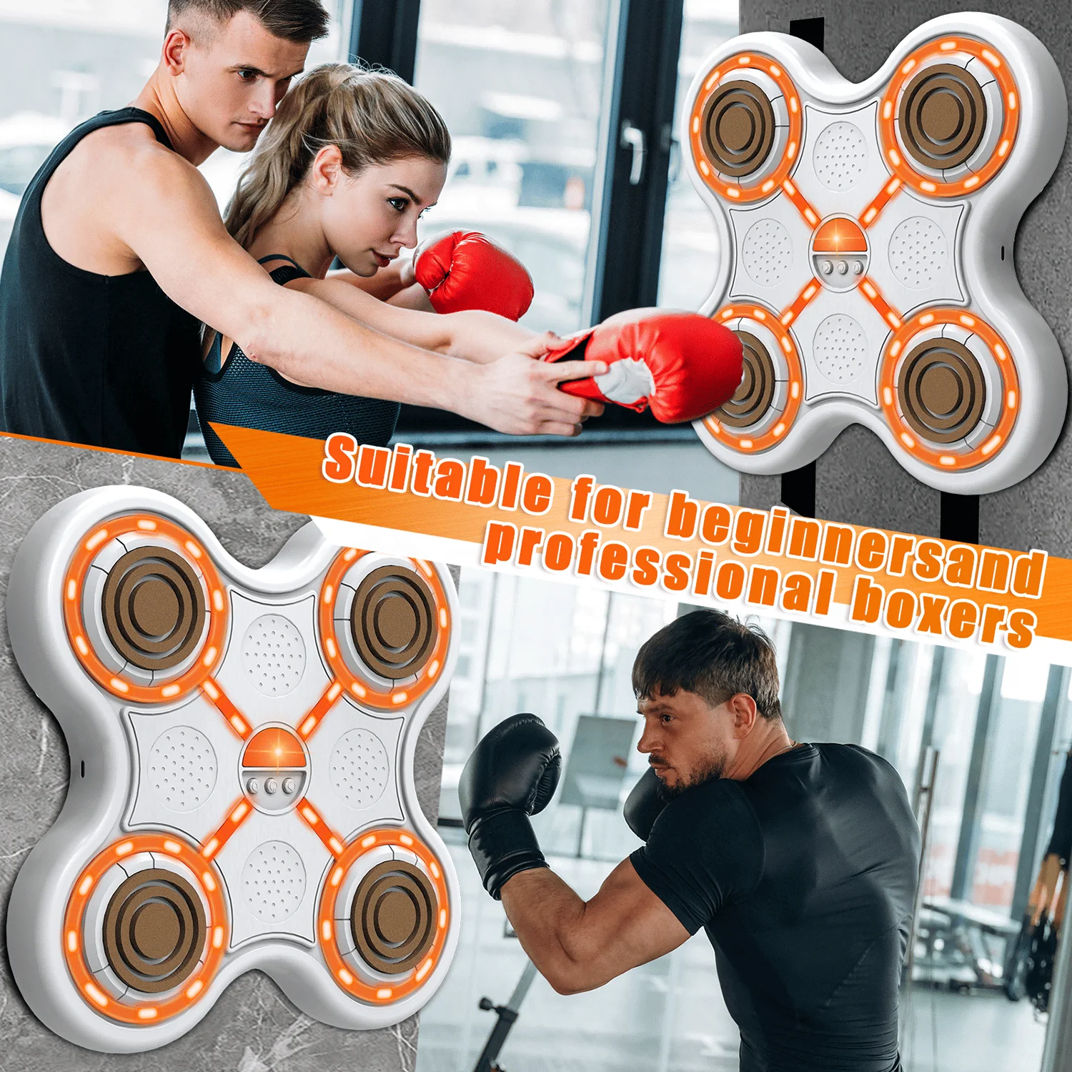 Machine de boxe musicale murale |   Jouet de tir à la cible intelligent avec gants |   Équipement d'exercice de fitness pour enfants pour garçons et filles de 3 à 1 ans