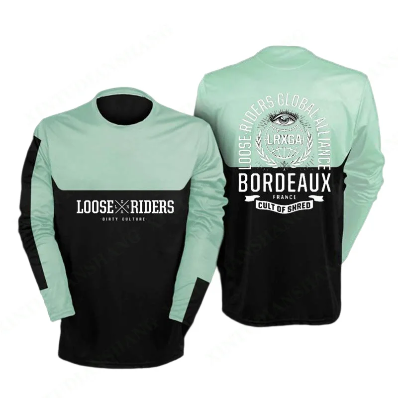 2023 Men\'s lrga Long sleeve motorcycle Trail Riding Jersey MX mountain bike Loose rider shirt Endurance race cycling tracksuit