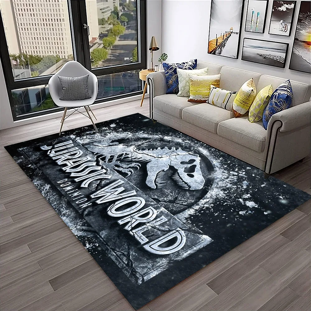 Jurassic Park Dinosaur Cartoon Child Carpet Rug for Home Living Room Bedroom Sofa Doormat Decor,Play Area Rug Non-slip Floor Mat