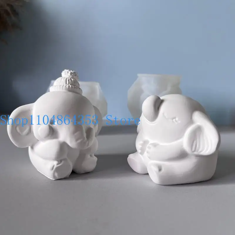 

652F Креативная силиконовая форма для украшения 3D-слона для изготовления изделий из смолы и произведений искусства