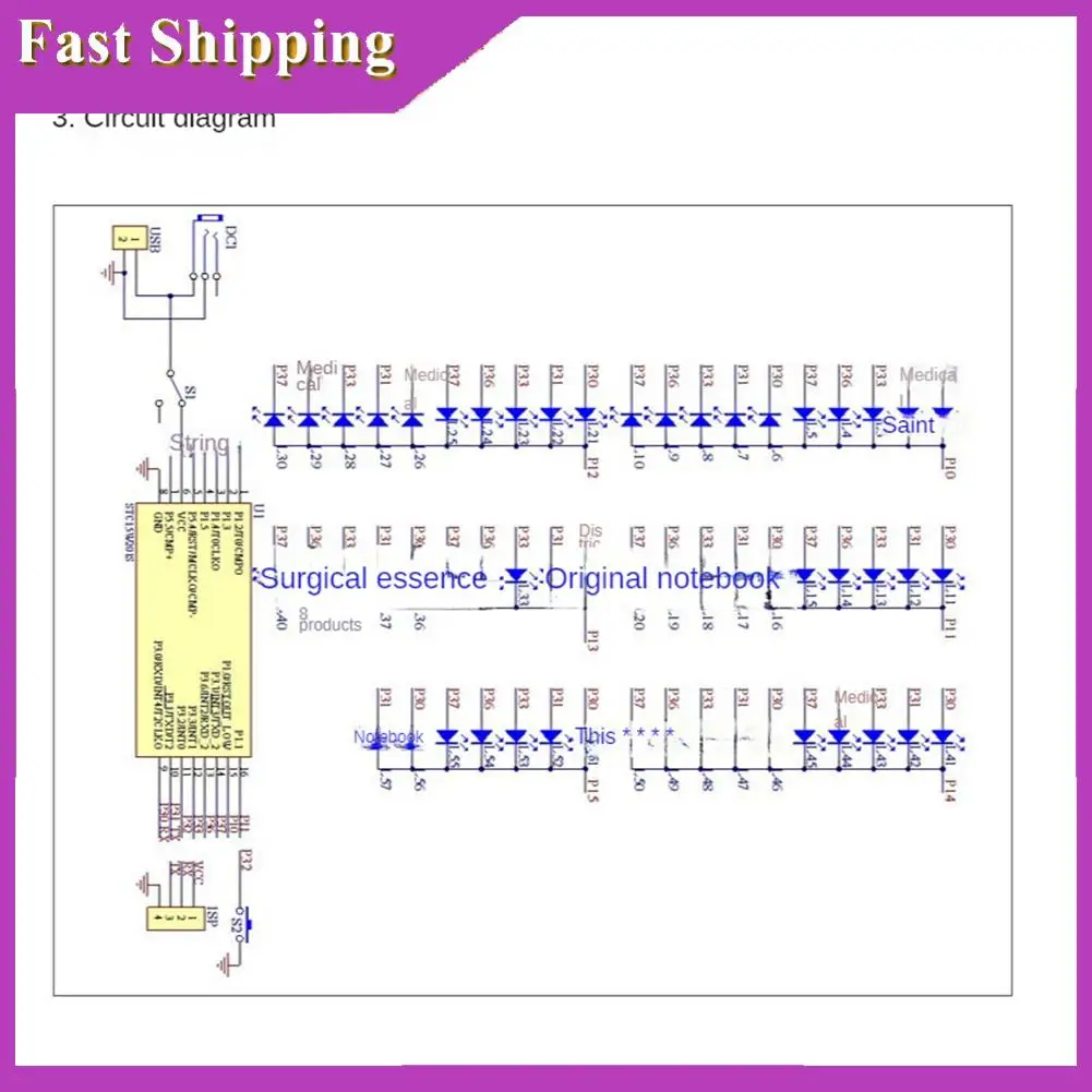 ABRI-5V Electronic Hourglass DIY Kit Precise Analog Electronic Hourglass Kit With LED Lamp Double Layer PCB Board 84X40mm