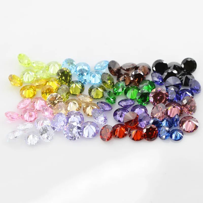 1PCS Per Colors Total 20pcs Cubic Zirconia Various Color Loose CZ Stone Round Brilliant Cut Synthetic Gems For Jewelry