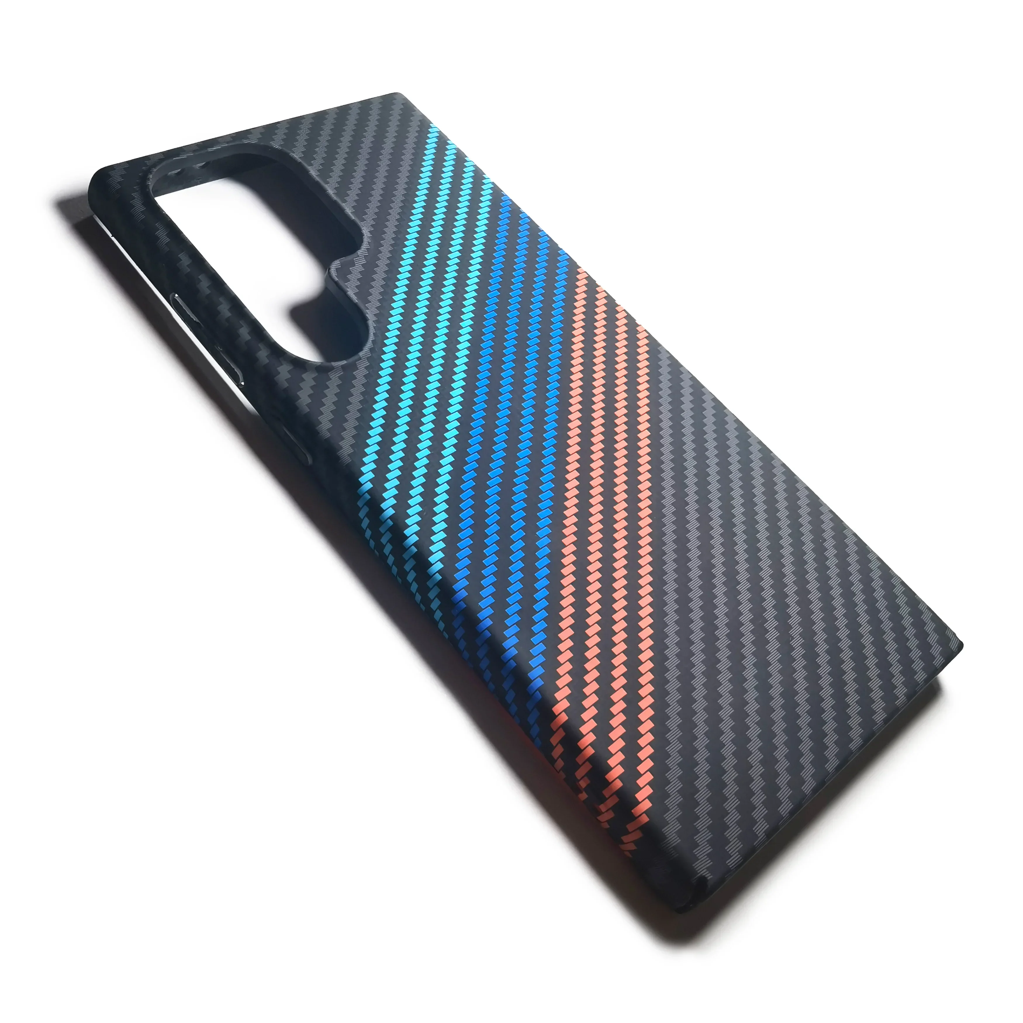 Trendy Imitation Carbon Fibre Relief MagSafe Phone Case For Samsung Galaxy S24 Ultra Wireless Charging Hard PC Shockproof Cover