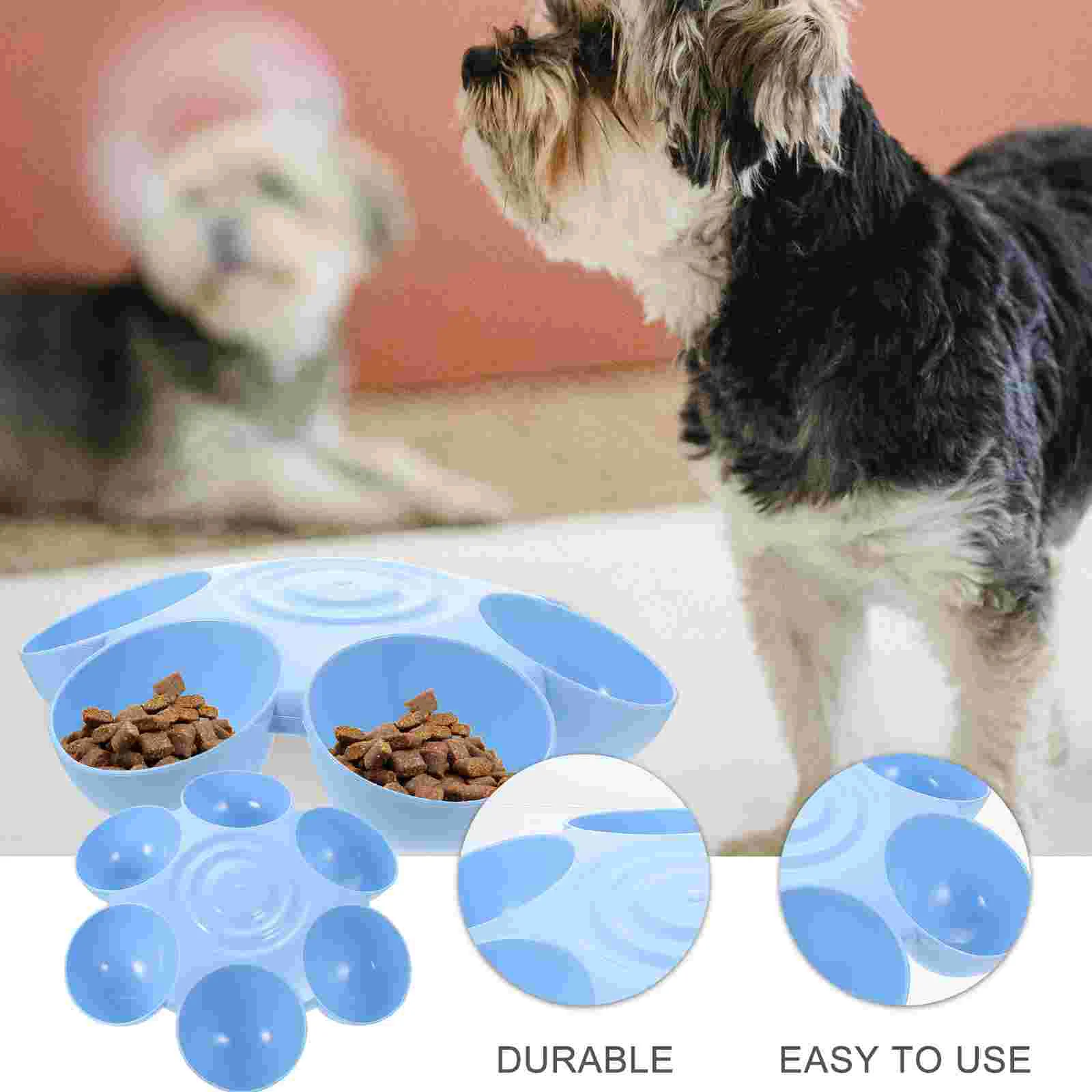 สุนัข Treat Dispenser ชามขนาดเล็กสัตว์เลี้ยงหลาย Cat Feeder อาหารพลาสติกสีฟ้าลูกสุนัข Treats ผู้ถือ Travel