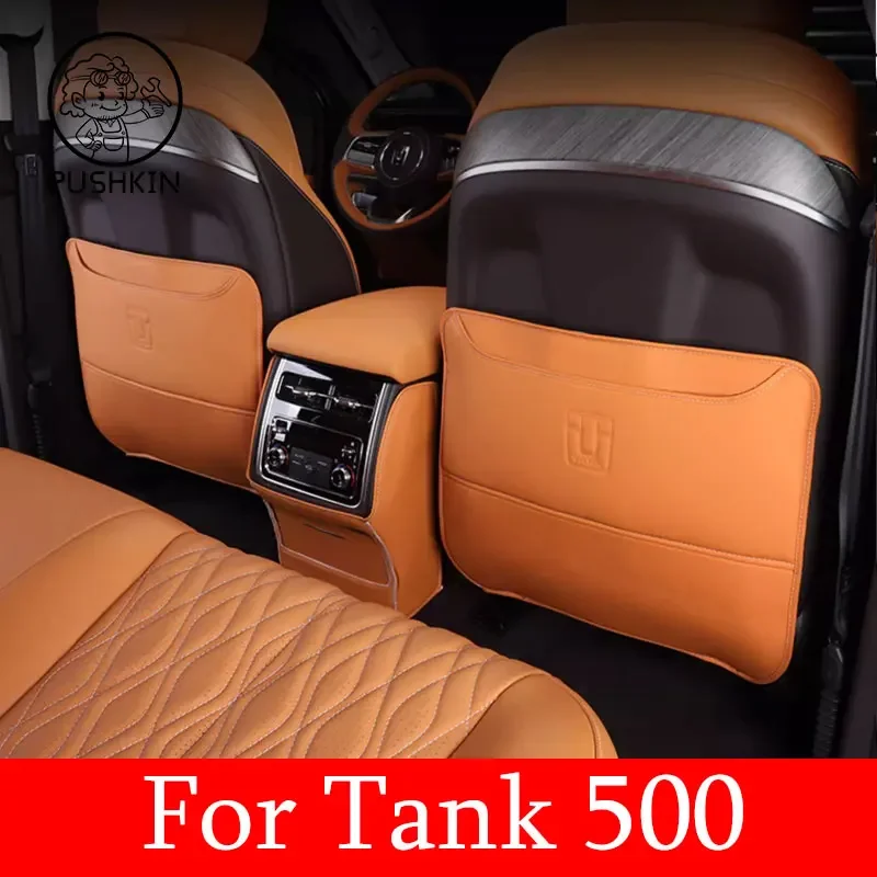 

3PCS Car Seat Back Anti Kick Protect Pad Leather Auto Accessories For Great Wall TANK 500 2022 2023 2024