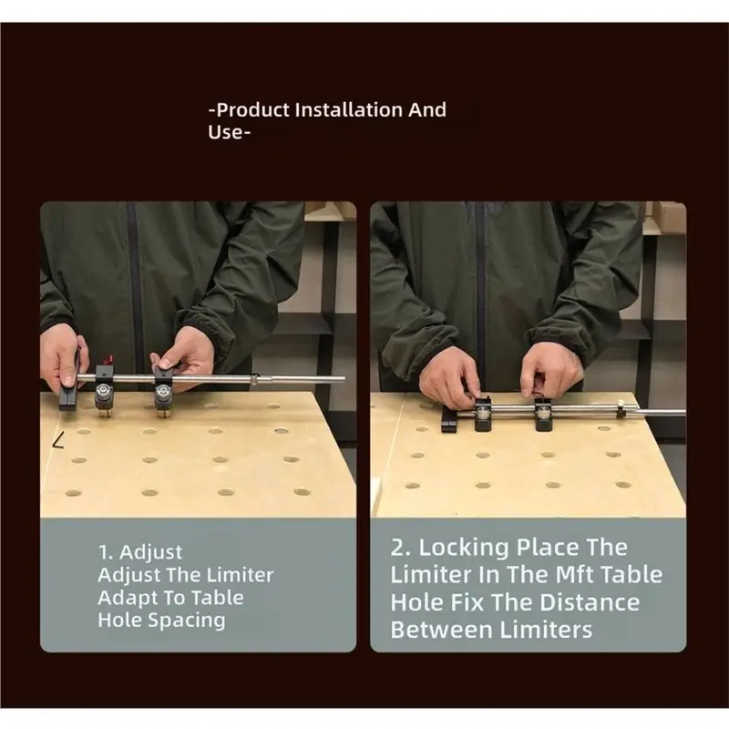 A02F-Woodworking Fixed-Length Cutting Track Stop With Scale