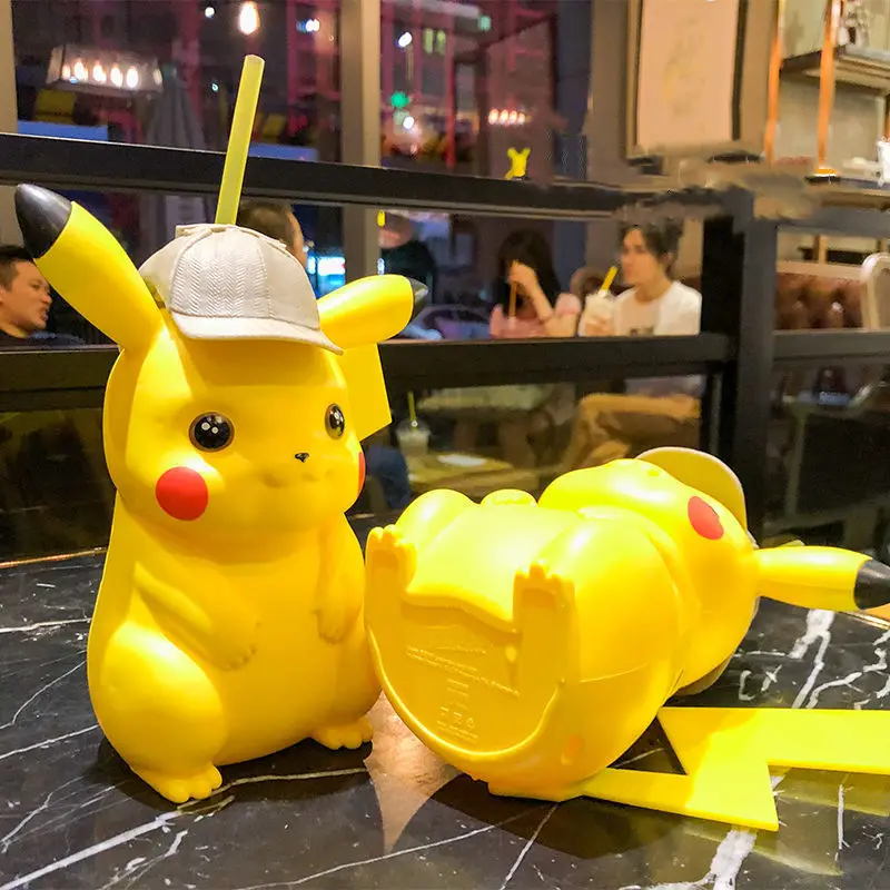 Pokémon Pikachu Palha Copa, Figura Anime, Detetive, Kawaii, Presente Bonito das Crianças