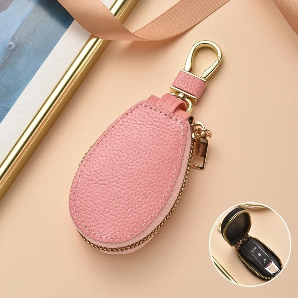 Luxury Car Key Bag Large Capacity Multifunctional Mini Storage Bag Zipper Closure Protection Cover Leather Key Case Daily Use