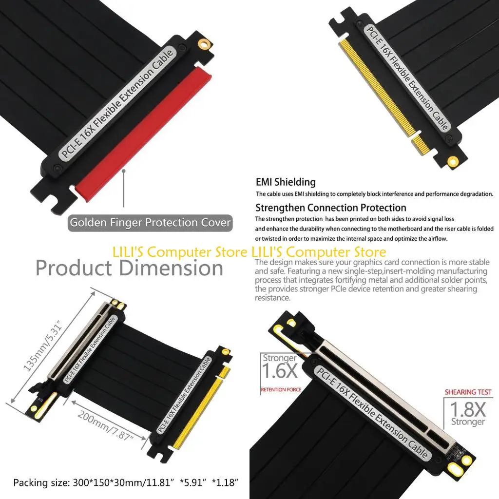 

A52B PCIe x16 PCI для Express Riser Кабель-удлинитель Гибкий высокоскоростной GUP на 90 градусов со светодиодом для