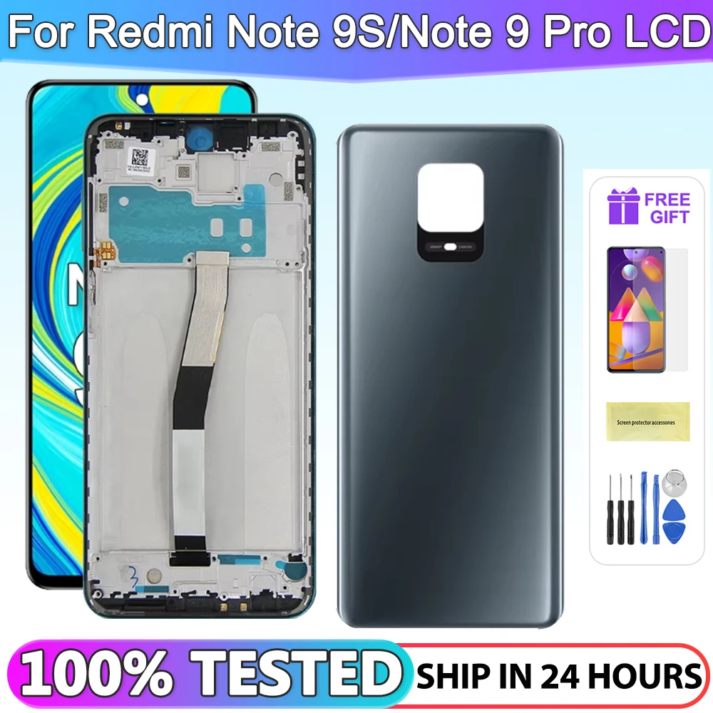 For Xiaomi Redmi Note 9S 6.67\'\'For Redmi Note 9 Pro M2003J6A1G LCD Display Touch Screen Digitizer Assembly Replacement