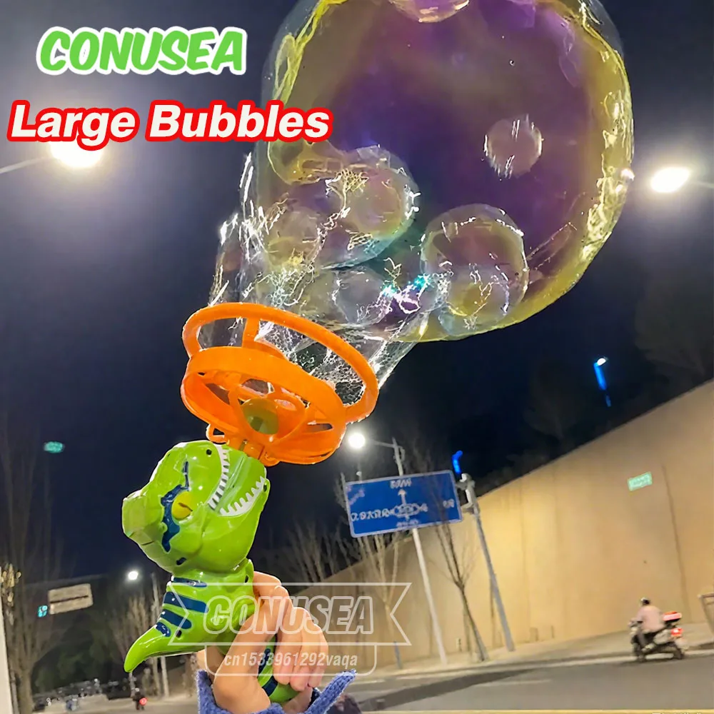 2 In 1 Large Bubbles Dinosaur Soap Bubble Electric Gun Toy Children's Outdoor party Interactive Games for Kids Boys Girls kids