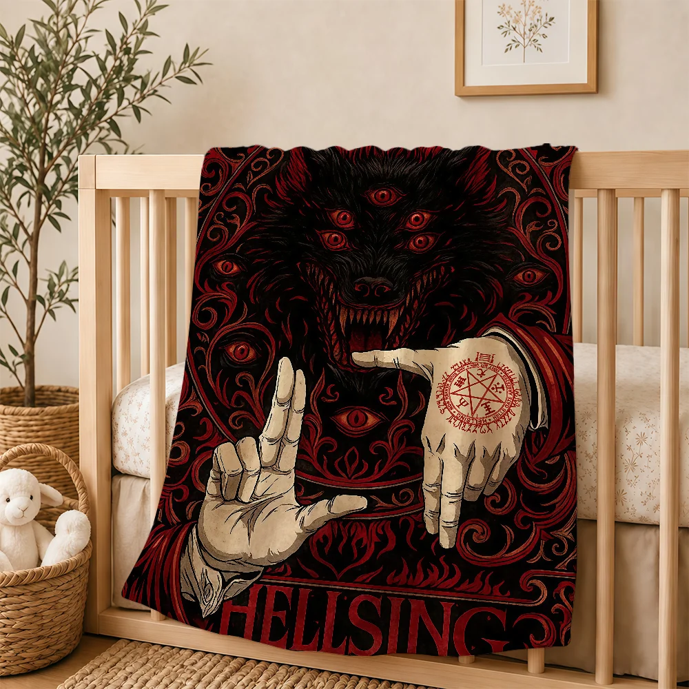 Anime H-Hellsing Blanket For Soft Warm Knee For Bedroom Living Room Bed Sofa Camping Picnic Office Gift