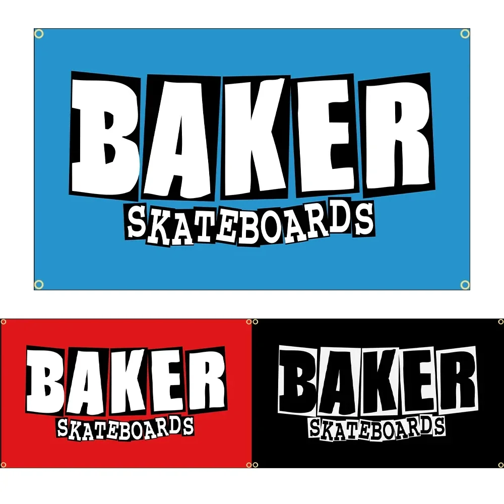 Banner 90 x150cm BAKERS SKATEBOARDS Flag Polyester Printed Banner  For Decor