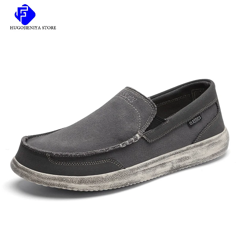 2023 Summer New Men\'s Canvas Boat Shoes Outdoor Lightweight Convertible Slip-On Loafer Fashion Casual Beach Shoes Big Size 48