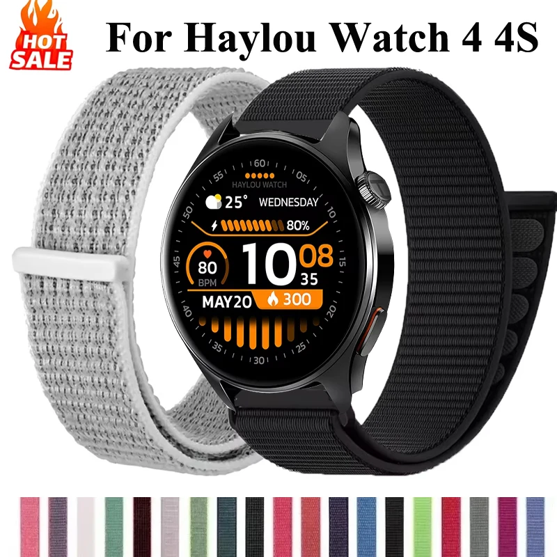 20mm 22mm Nylon Loop For Haylou Watch 4 4S Sport Wrist Band For Haylou S6 RS5 R8 S8 /Solar 5/Solar Ultra/PlusRT3 RT2 RS4 4 Plus