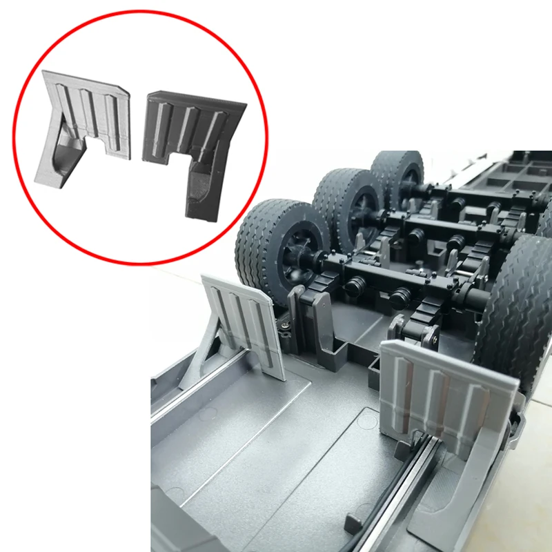 1 Paar Radkasten aus 3D-gedrucktem PETG, Schutzblech in Silbergrau/Rot/Schwarz, LKW-Upgrade-Teile für Huina 501D 770S RC Anhängermodell
