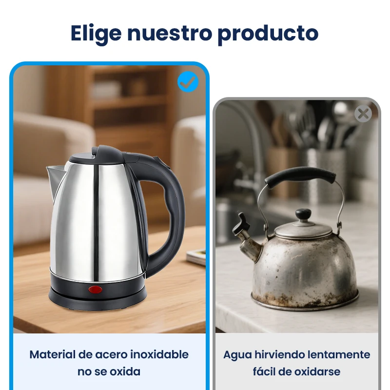 Iruibo 2L الفولاذ المقاوم للصدأ غلاية كهربائية سريع الغليان سخان مياه مكافحة الصدأ المواد المنزل المطبخ الشاي صانع القهوة السيارات اغلاق #3