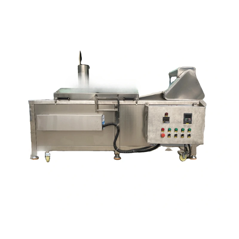 Customized Very Popular Fully Automatic Small Continuous Fryer Hamburger Cake Chicken Meat Ball Frying Machine