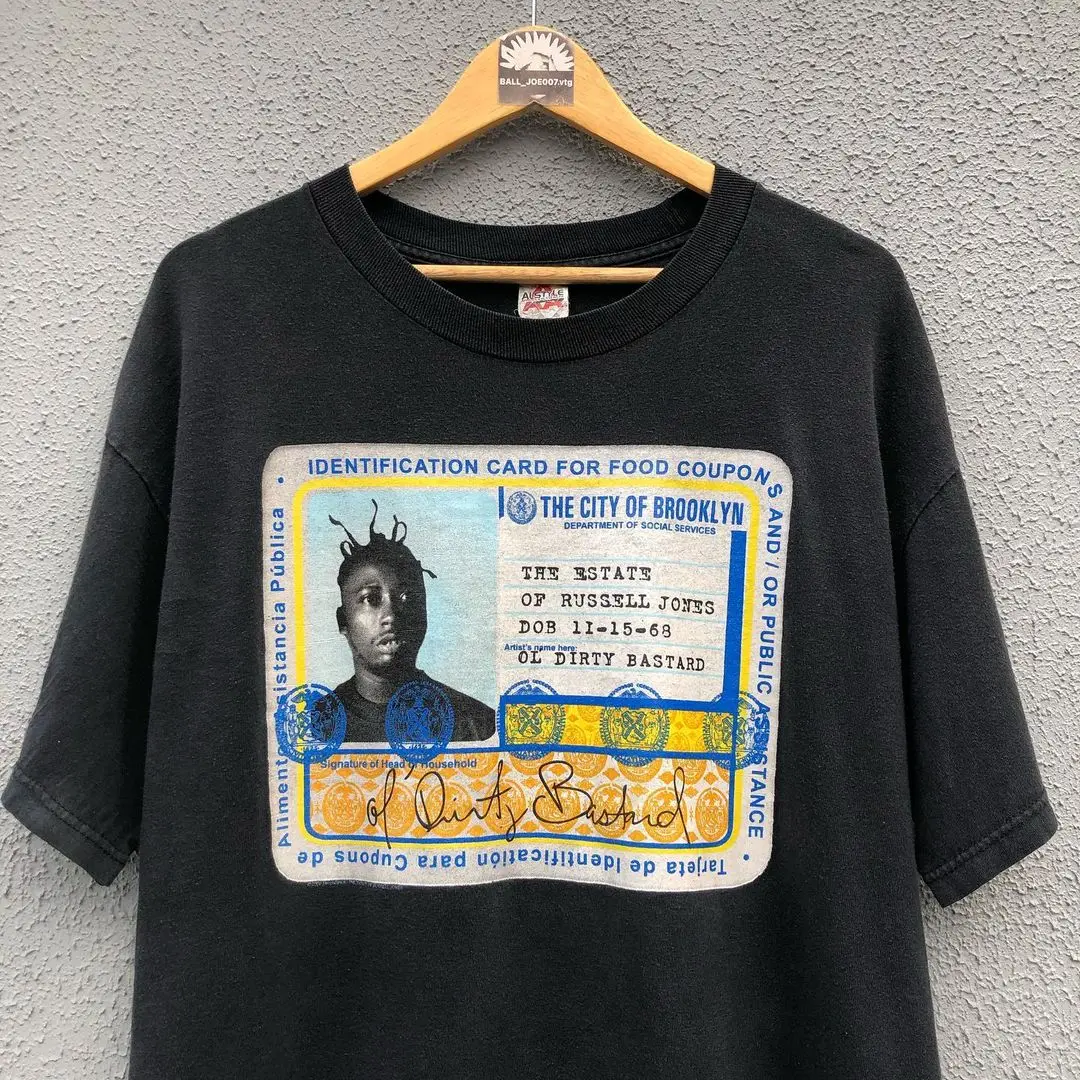 Ol Dirty Bastard Rapper Wear Heavy Hip Hop Street Vintage Short Sleeve T-Shirt Trendy Vintage Trendy Cool Sense Cultural Symbol