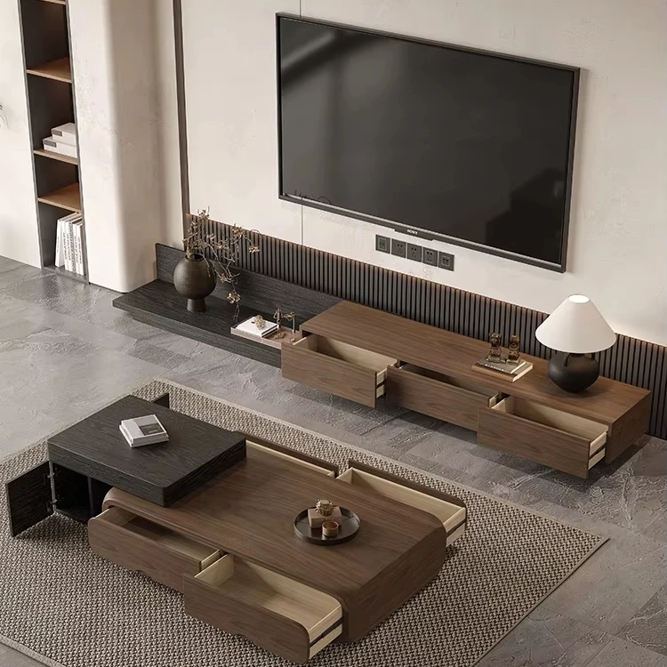 

！@Living Room Set with Extendable Coffee Table and TV Cabinet Combination for Cabinet Living Room Small Homes