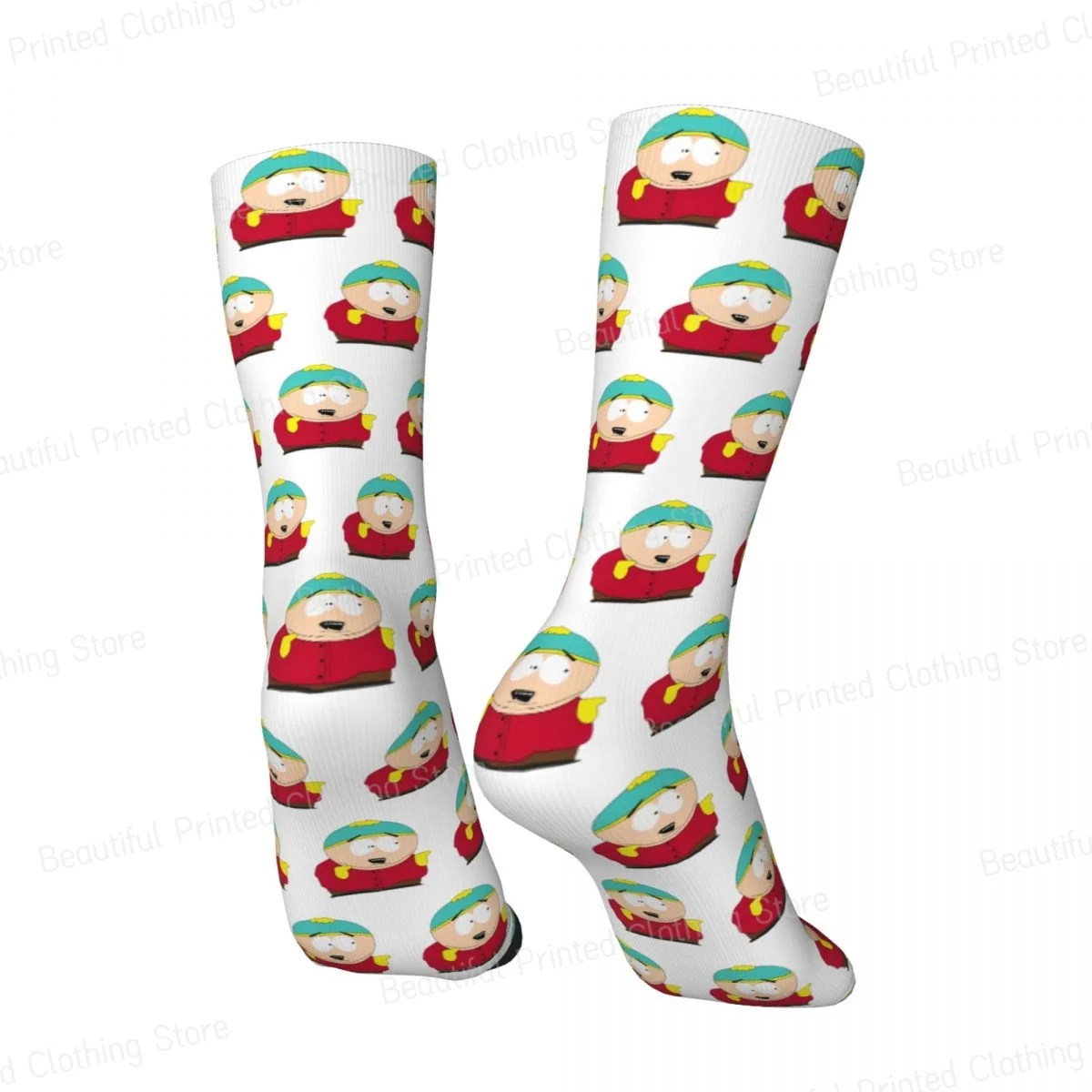 S-southpark Theme Weak Dude Eric Cartman Men Women Round neck Socks Windproof Novelty Four Seasons Stockings Gift