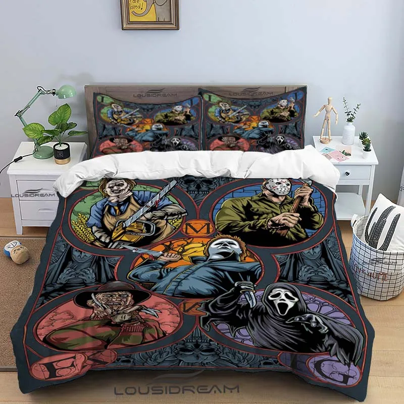 Horror Movie Bedding Set Halloween Duvet Cover Comforter Bed Single Twin Full Queen Size 3d Youth Kids Girl Boys Gift