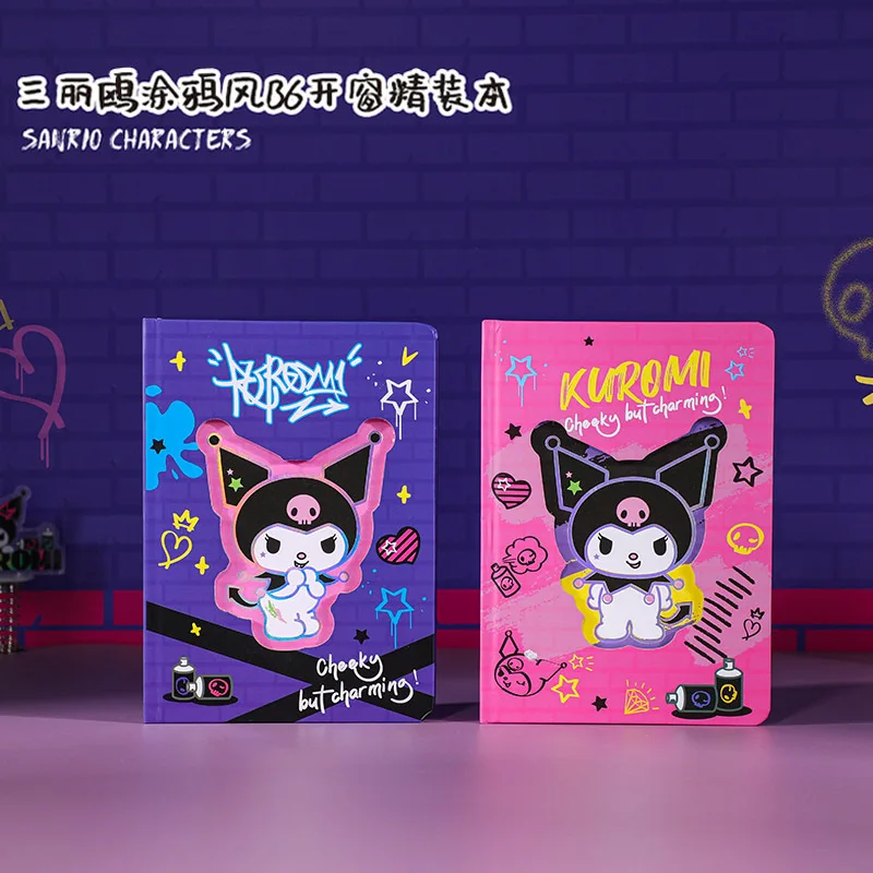 Sanrio Graffiti Style KuromiB6 Hardcover Edition with Double sided Writing Comes with Bookmarks Notebook Student Stationery