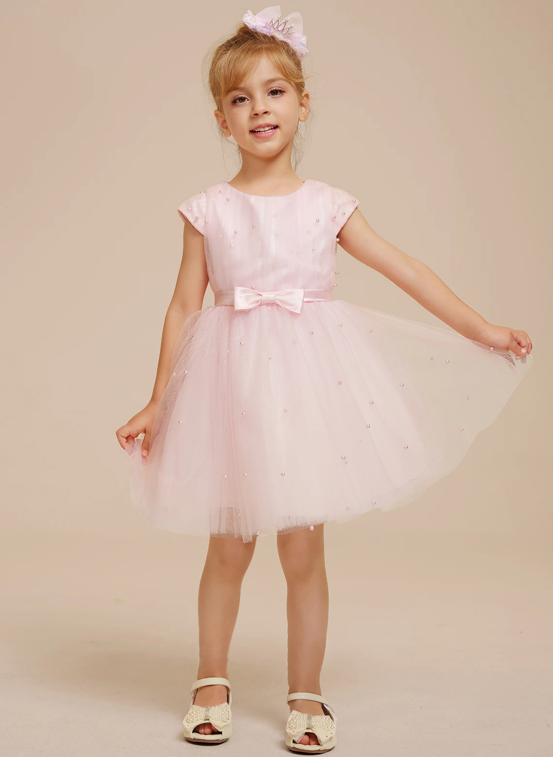 

YZYmanualroom A-line Scoop Knee-Length Flower Girl Dress/Wedding Party Dresses/Flower Girl Dresses/ Custom Made