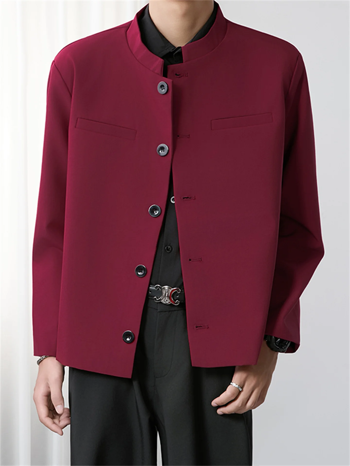 

New Chinese Sle Stand Collar Men's Casual Suit Jaet High Quali Leisure Zhongan Coat National Sle Westward Look