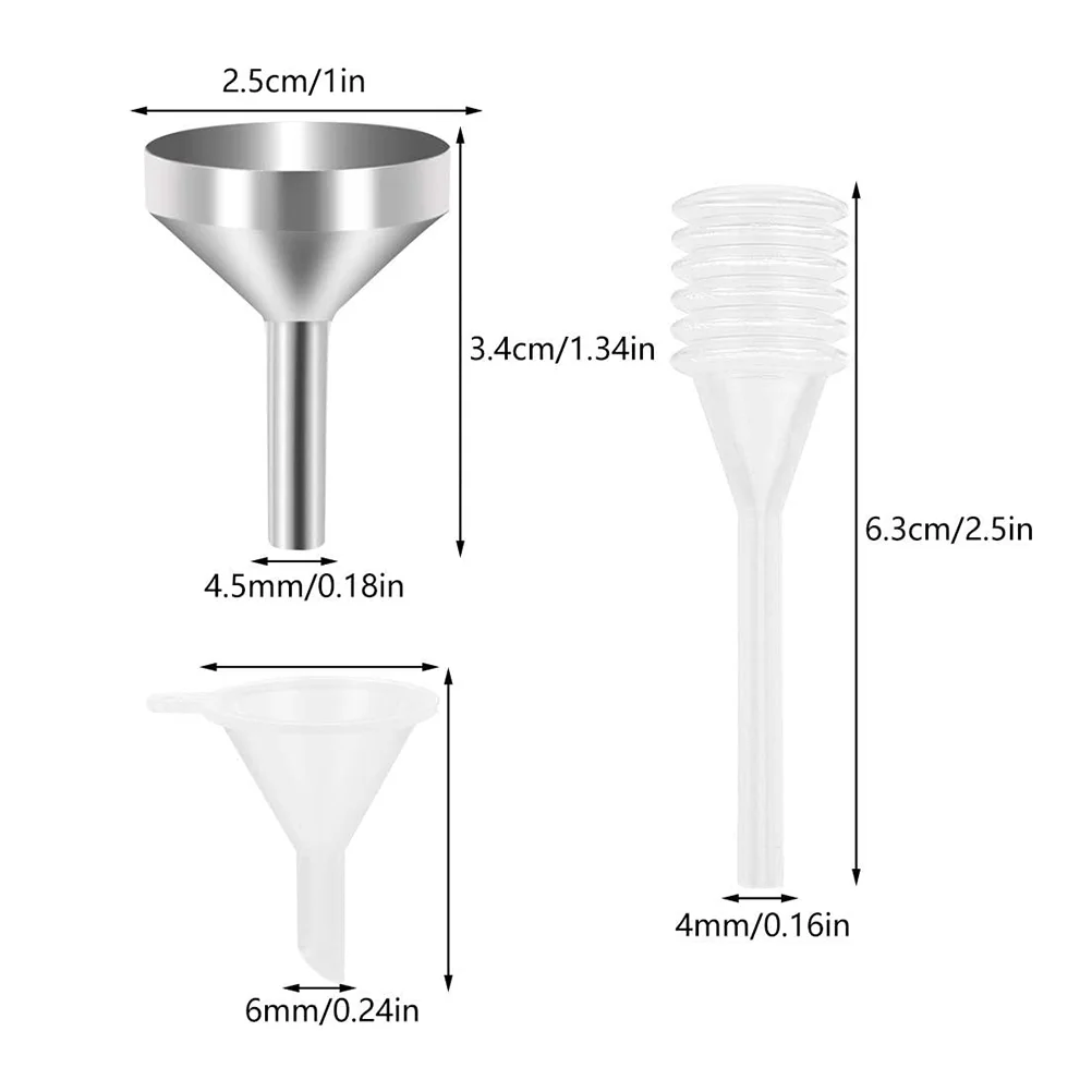 Small Metal Funnels Mini Pipette Fragrance Essential Oil Mini Funnels Powder Funnel Filling Small Bottles Sand Art Atomizers