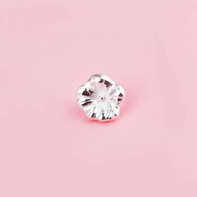 S925 الفضة الاسترليني الرجعية لوتس ليف زر المنسوجة سوار قلادة، DIY اليدوية التبعي #5