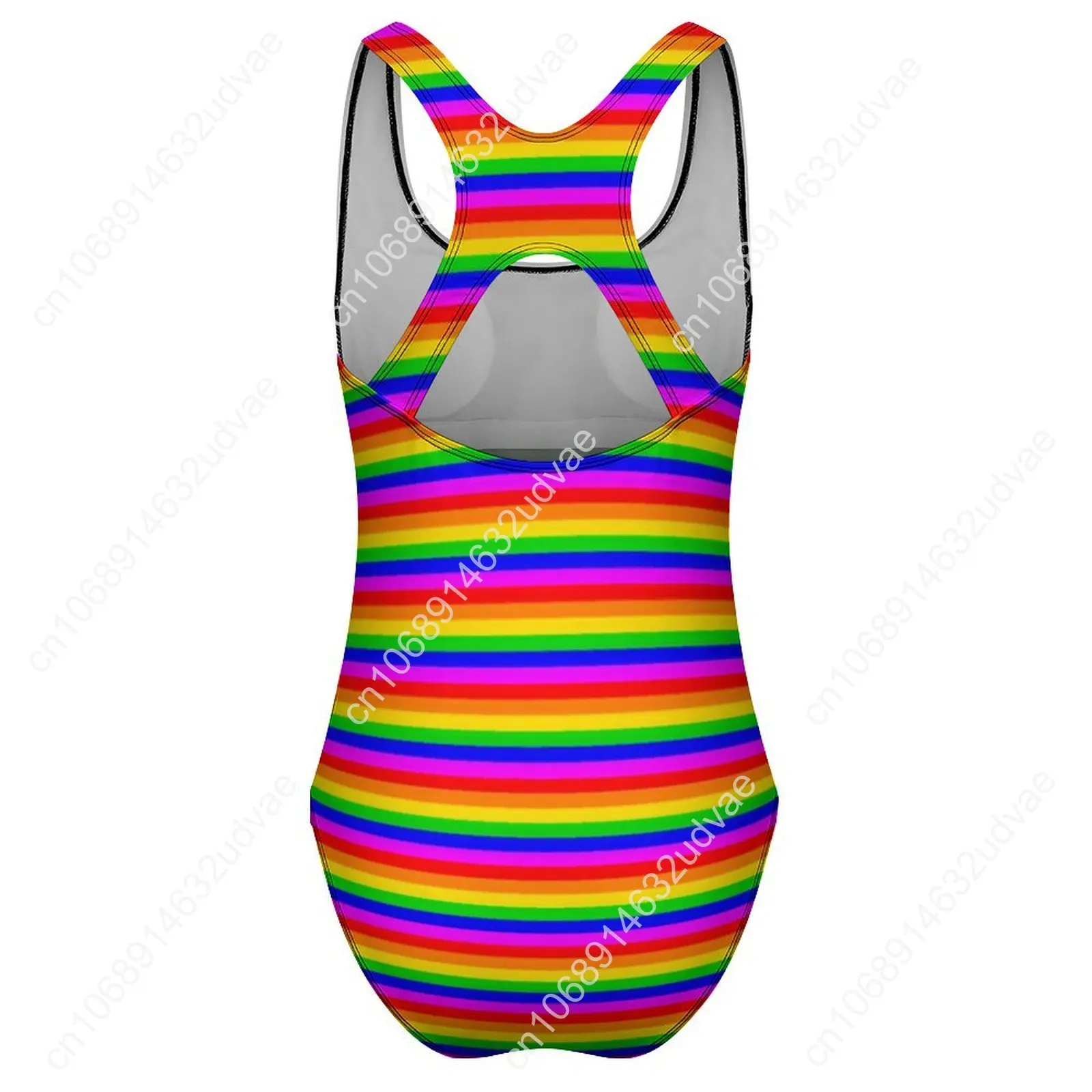 Traje de baño Gay de arcoíris, traje de baño Sexy con bandera de arcoíris para mujer, traje de baño Vintage de una pieza, Monokini calado con realce para vacaciones