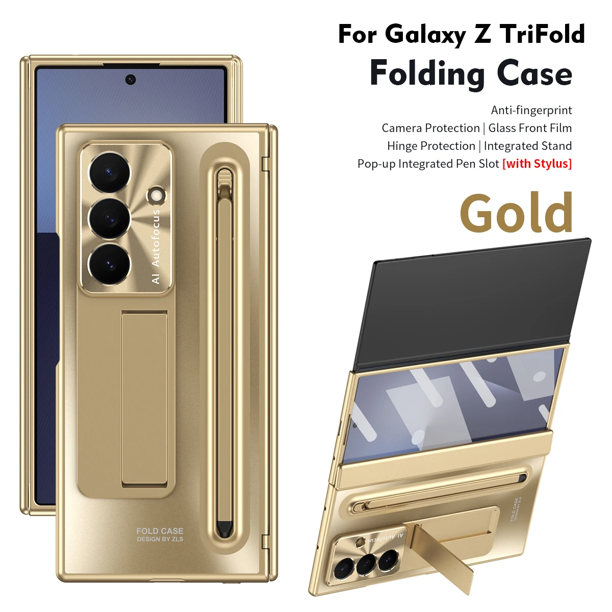 

For Samsung Galaxy Z TriFold Case Hard With Stand glass film Pen hinge Protective Back Cover For Galaxy Z TriFold Phone Shell