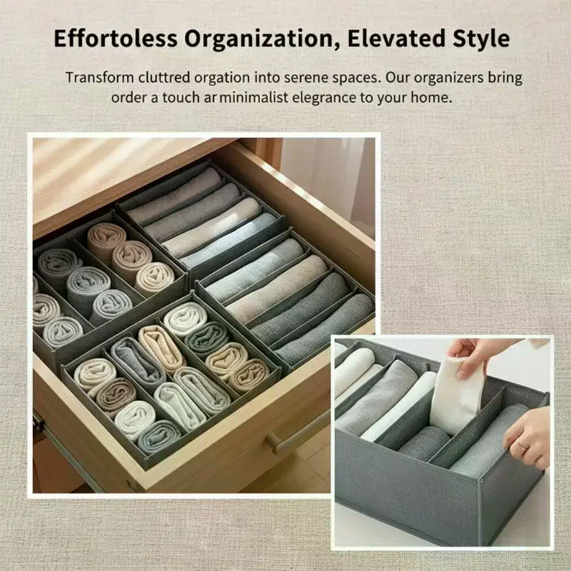 Underwear Organizer Cabinet Drawer Divider 6 8 24 Grids Non Woven Fabric for Bra Panty Socks Closet Bedroom Storage Solution
