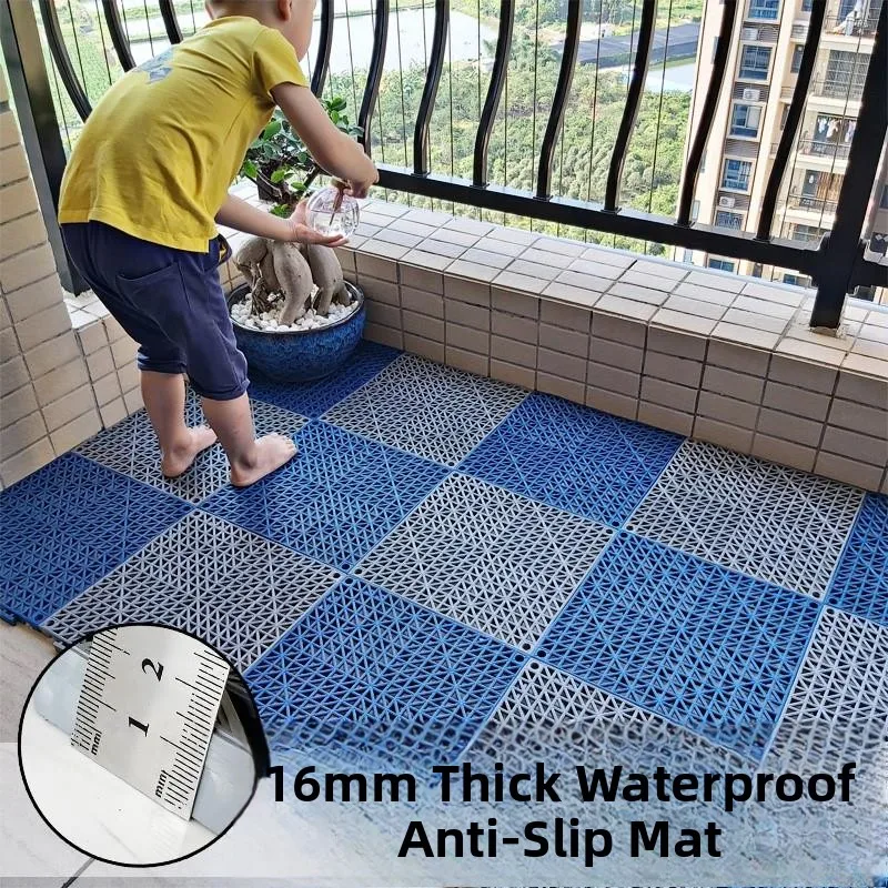 

Пластиковый напольный коврик для балкона и ванной комнаты, противоскользящий, с дренажем, полное покрытие, водонепроницаемый, декоративный, из ПВХ, для дома и коммерческого использования