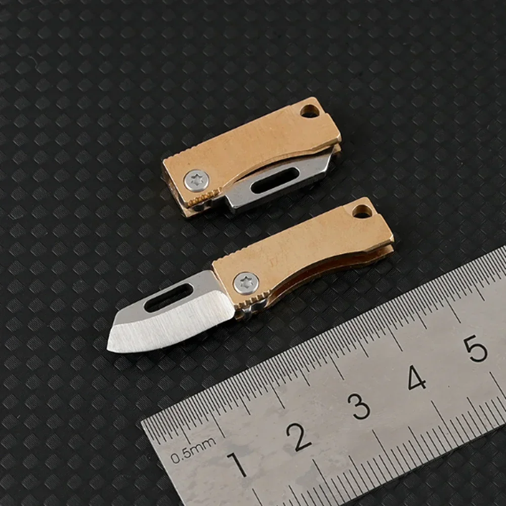 

Outdoor Mini Portable Folding Knife Keychain Miniature Self Defense Pocket Knives for Survival Tools Stainless Steel EDC Pendant