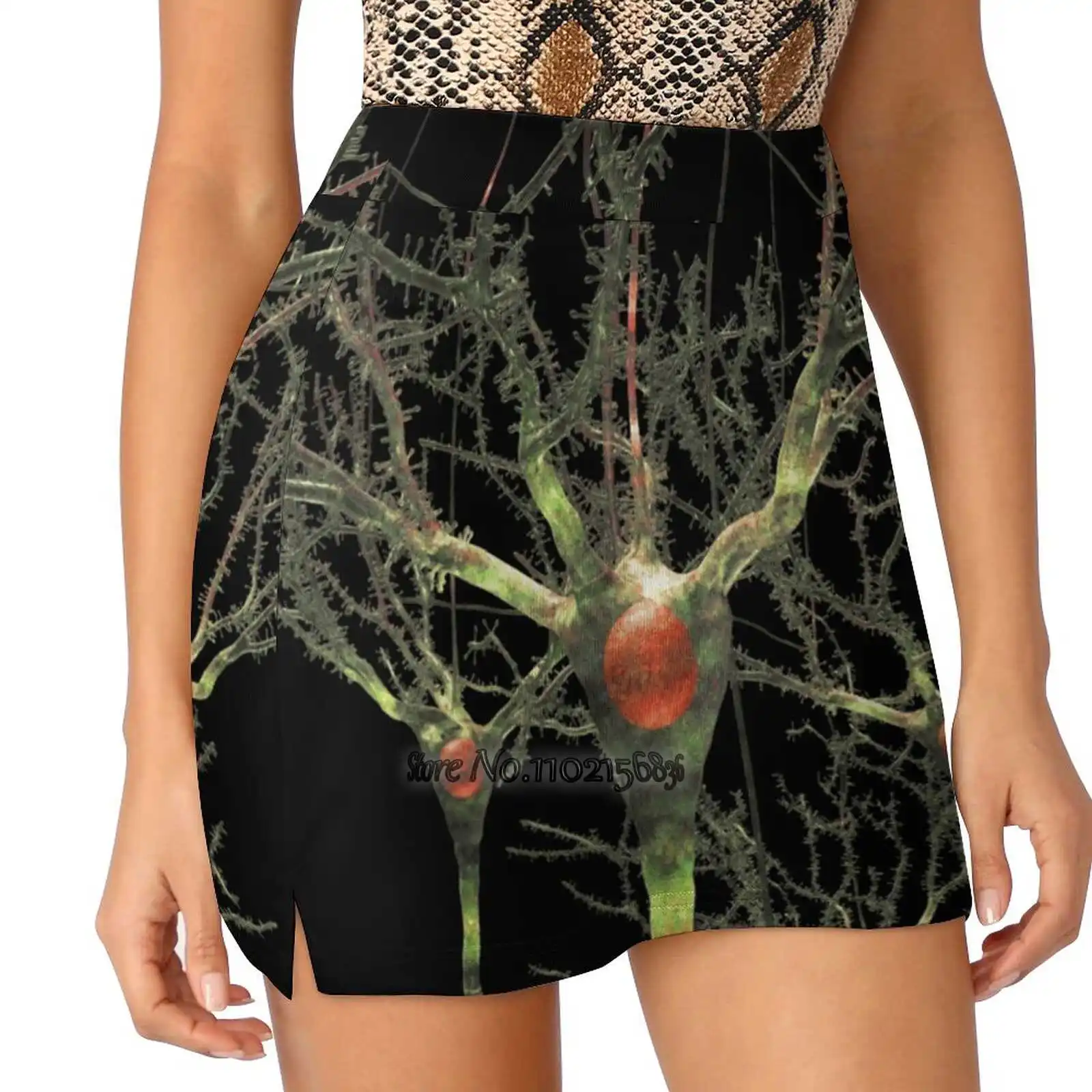 

Neurons Or Brain Cells Women'S Summer Fake Two Piece Skirts Casual Sports Beach Skirt Girl Skorts Neuron Brain Cell Brain