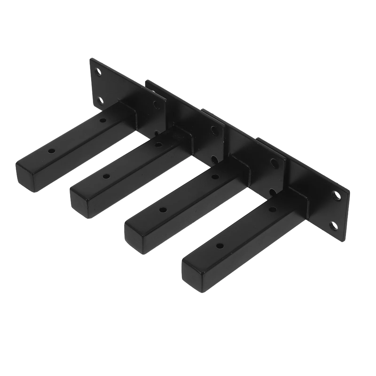 

4Pcs Black Steel Wall Shelf Brackets Heavy Duty Floating Shelf Supports Industrial Metal Brackets for Garage Kitchen